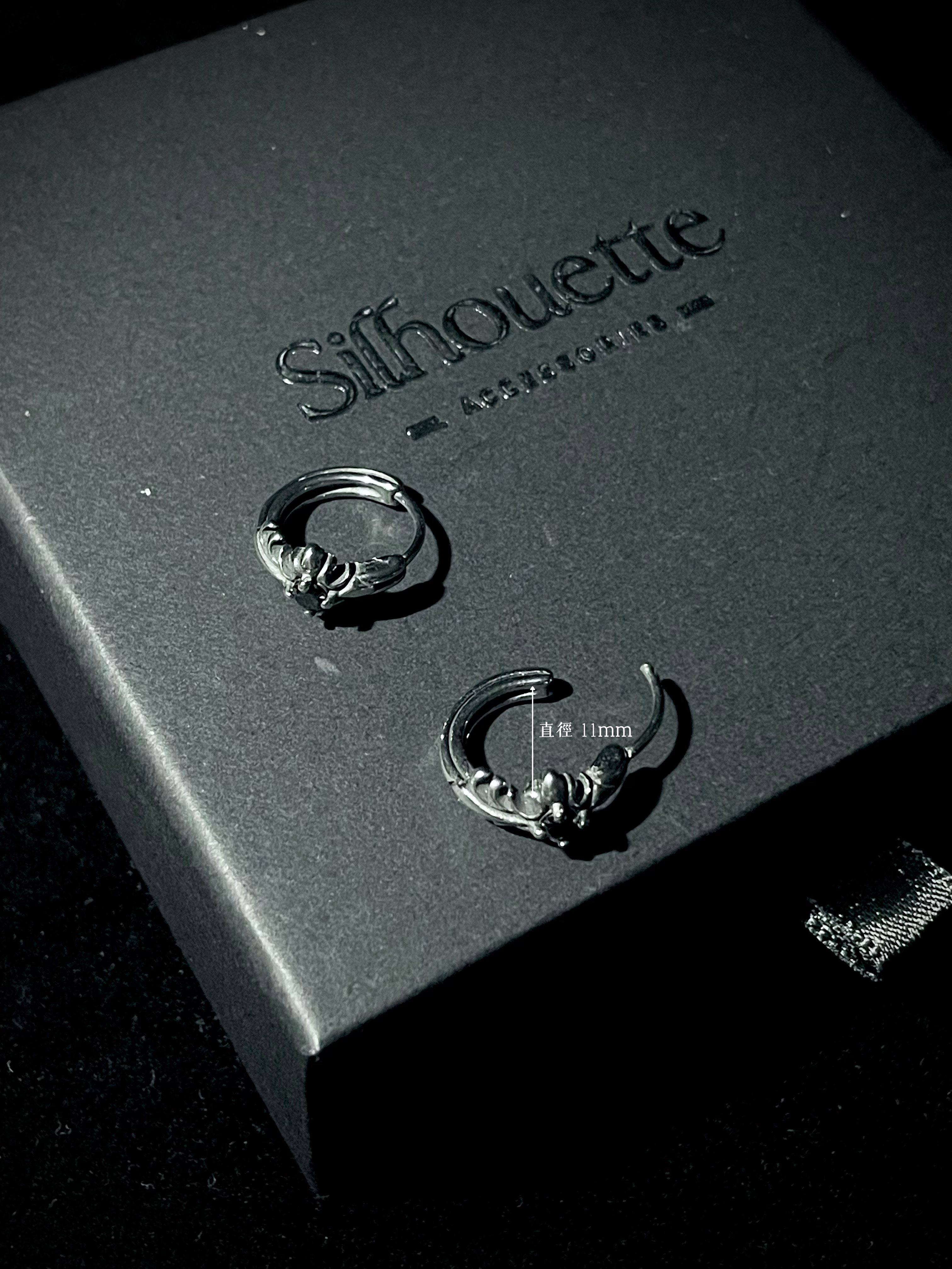 Black Cubic Cross Earring (single)