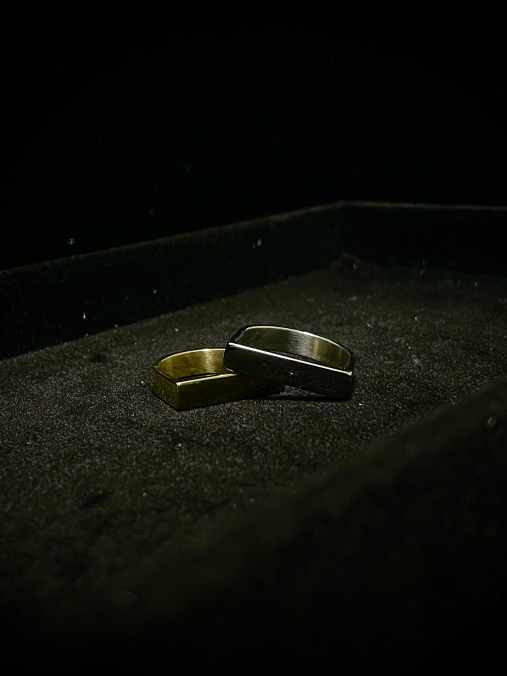 Wide Engraved Bar Ring