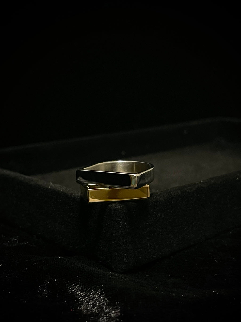 Wide Engraved Bar Ring
