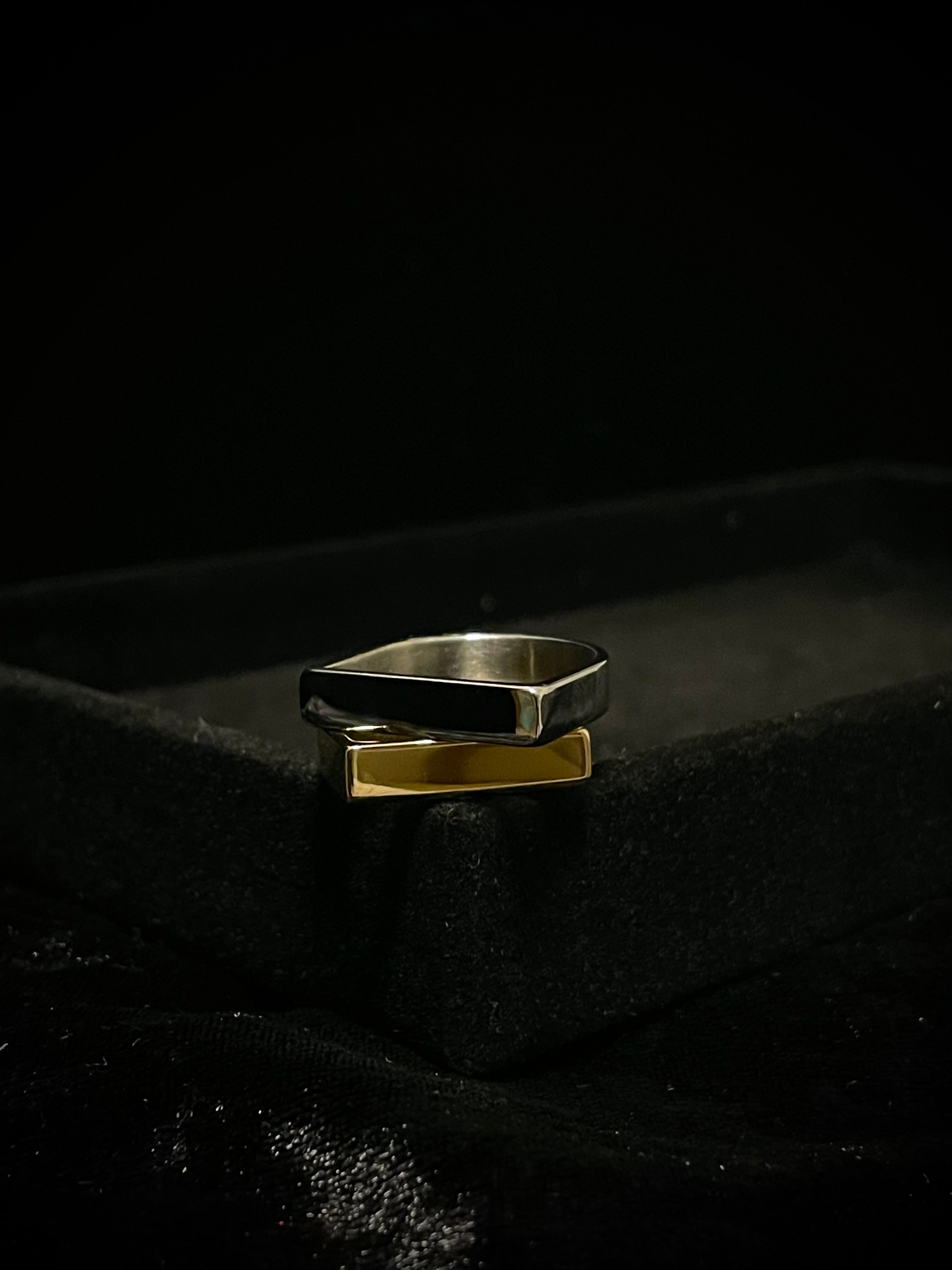 Wide Engraved Bar Ring
