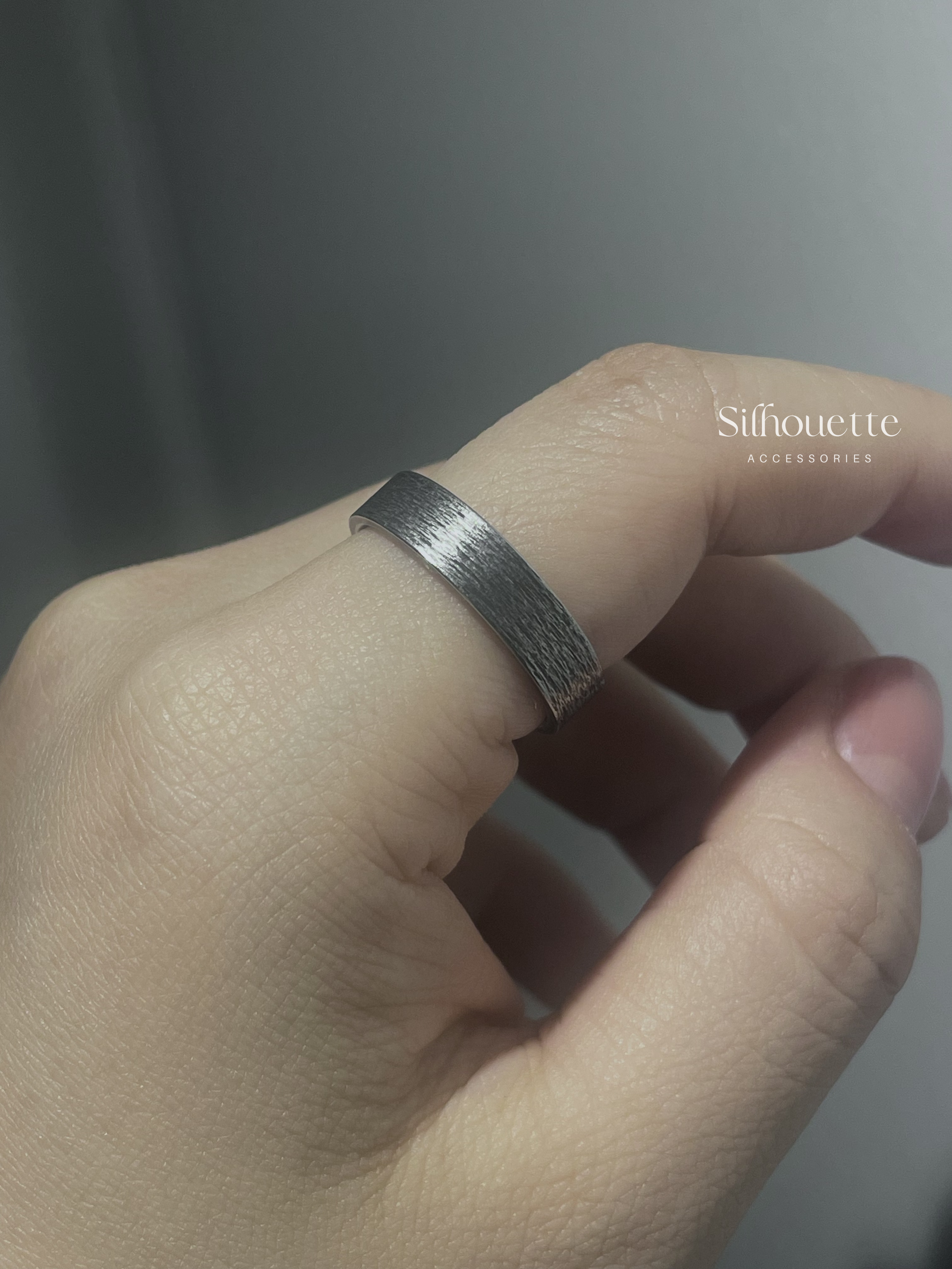 Ash and Iron Band Ring